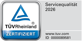 Bild mit Zertifikat von TÜV-Rheinland